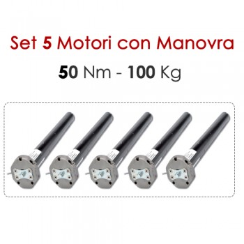 Set 5 Motori con Manovra Tende da Sole 50 Nm | 100 Kg