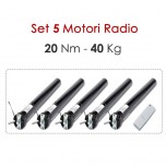 Set 5 Motori Radio tende da sole – 20 Nm | 40 Kg Set 5 Motori Radio tende da sole – 20 Nm | 40 Kg