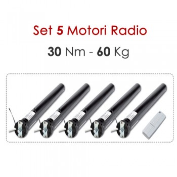 Set 5 Motori Radio tende da sole – 30 Nm | 60 Kg