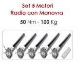 Set 5 Motori Radio con Manovra di Soccorso tende da sole – 50 Nm | 100 Kg