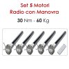 Set 5 Motori Radio con Manovra di Soccorso – 30 Nm | 60 Kg
